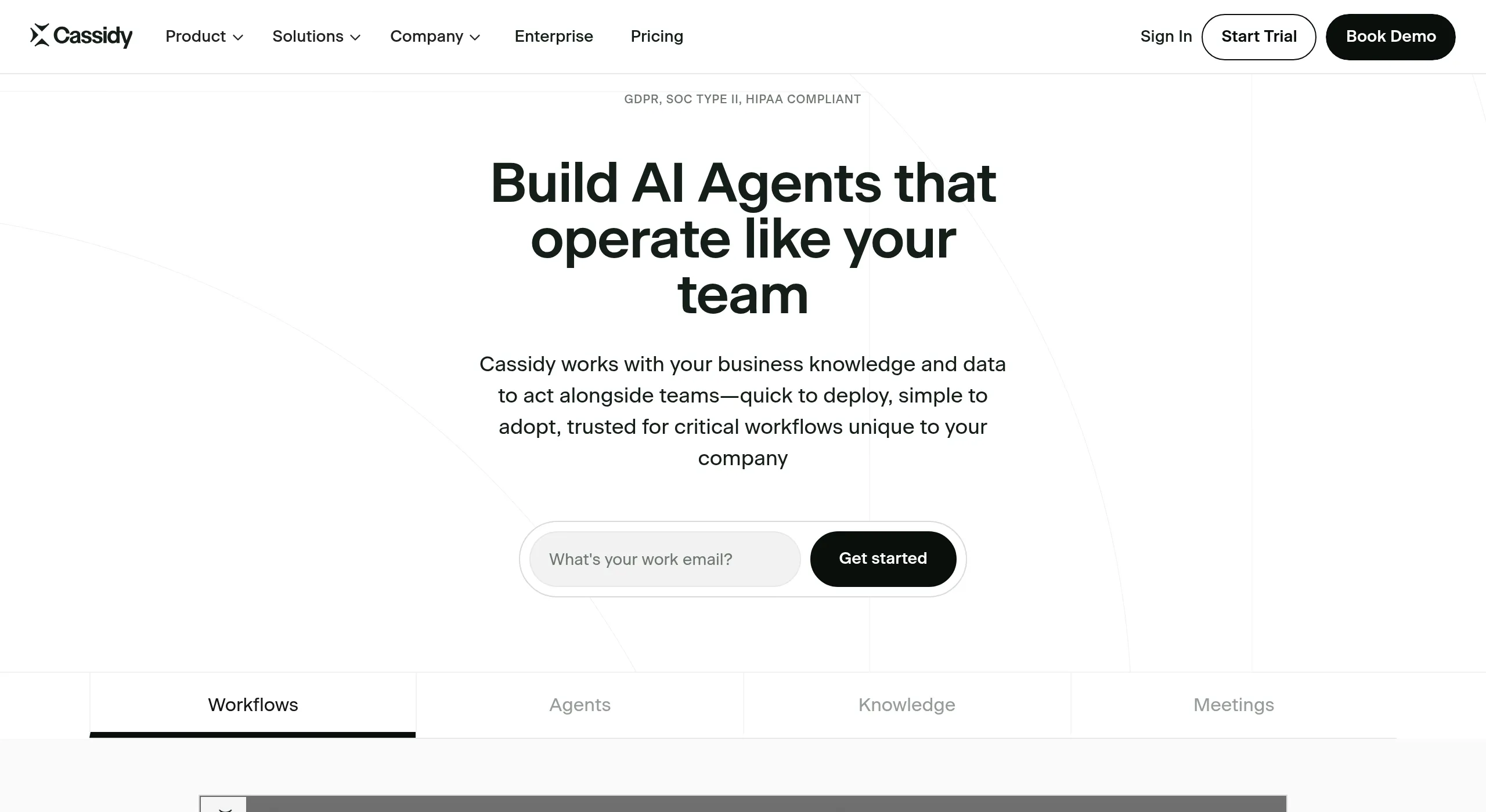 Cassidy AI homepage