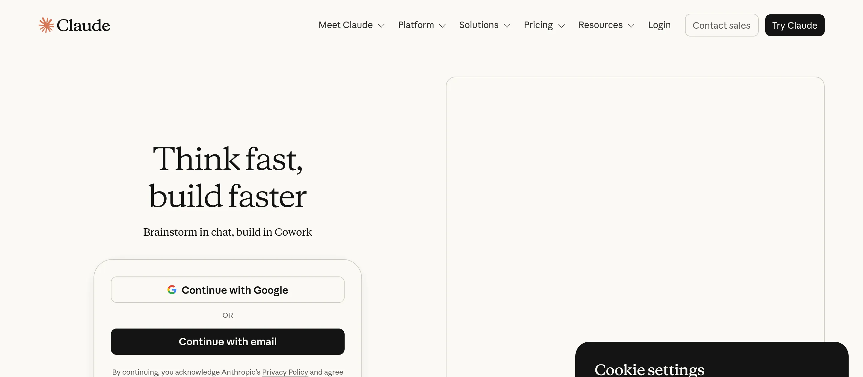Claude homepage