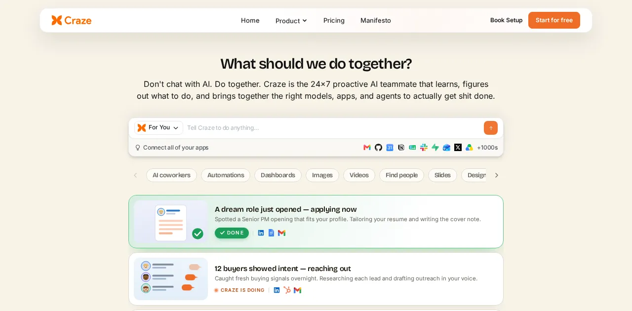 Craze homepage