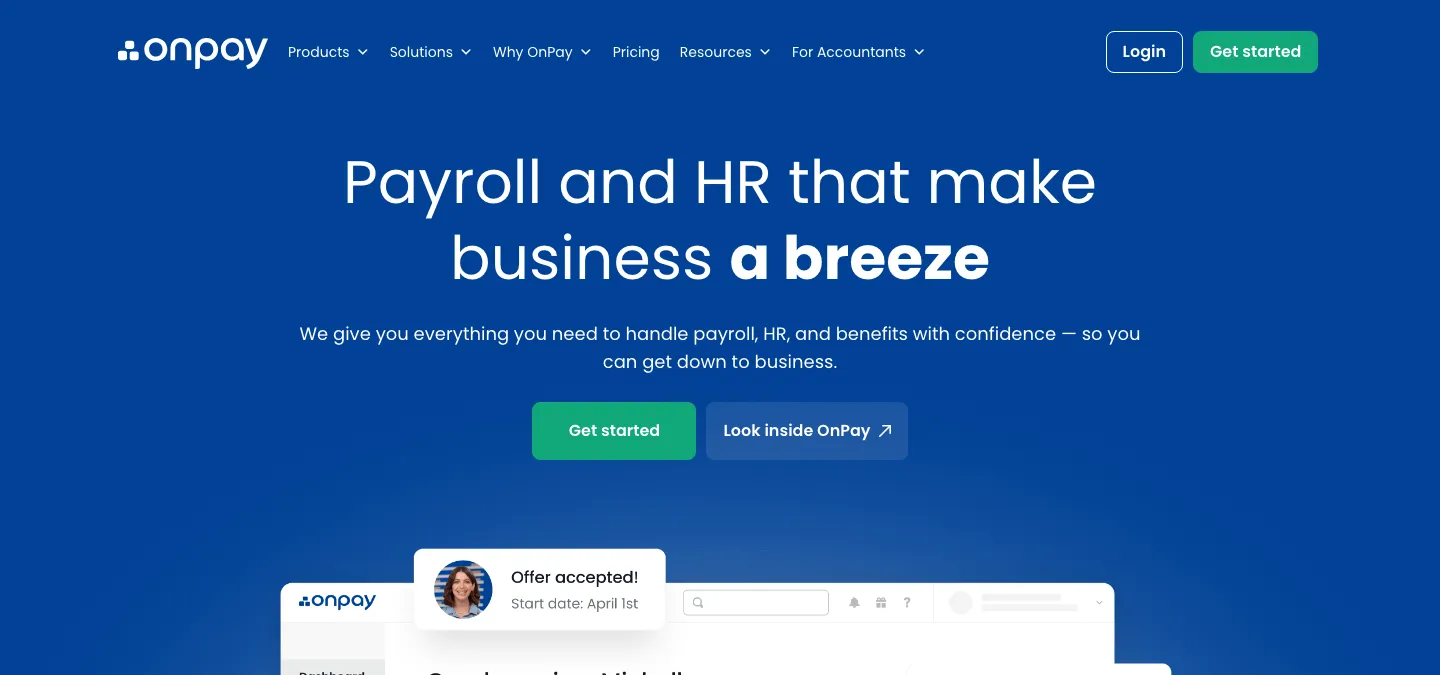 OnPay small business payroll platform