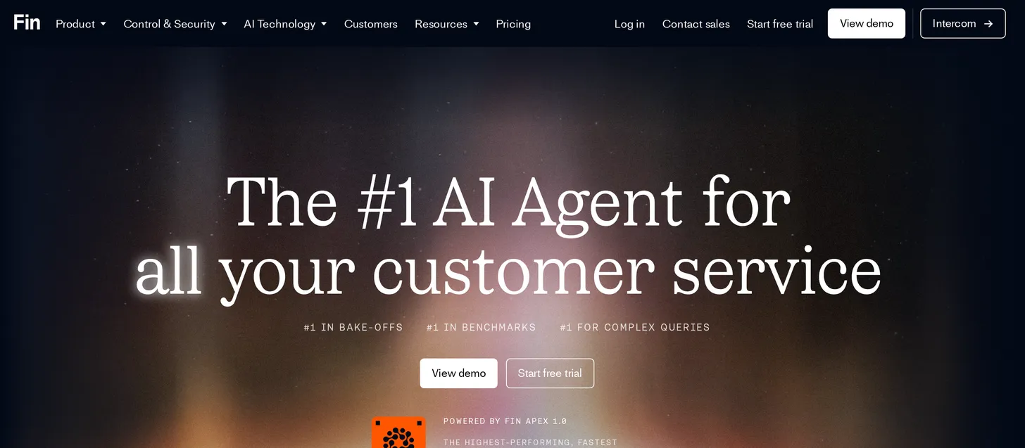 Intercom Fin homepage