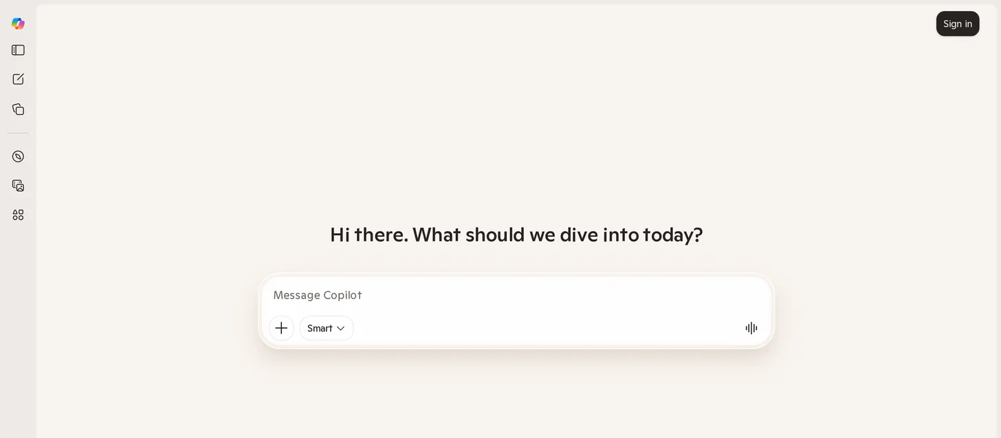 Microsoft Copilot homepage