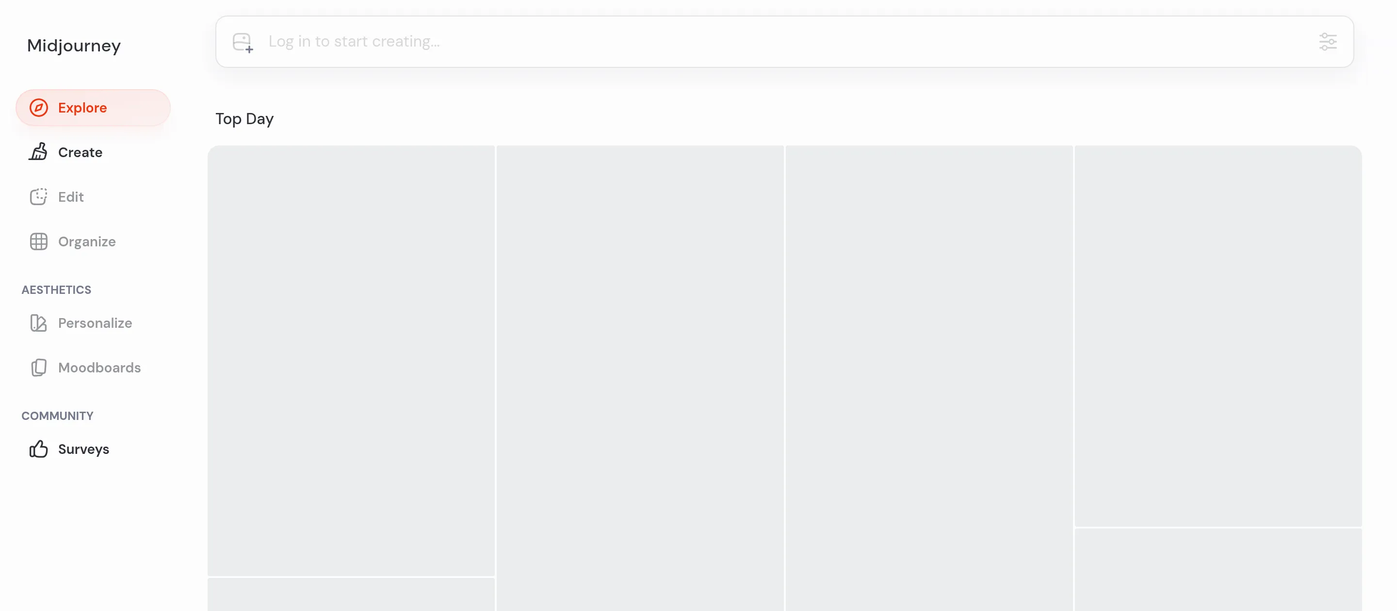 Midjourney homepage