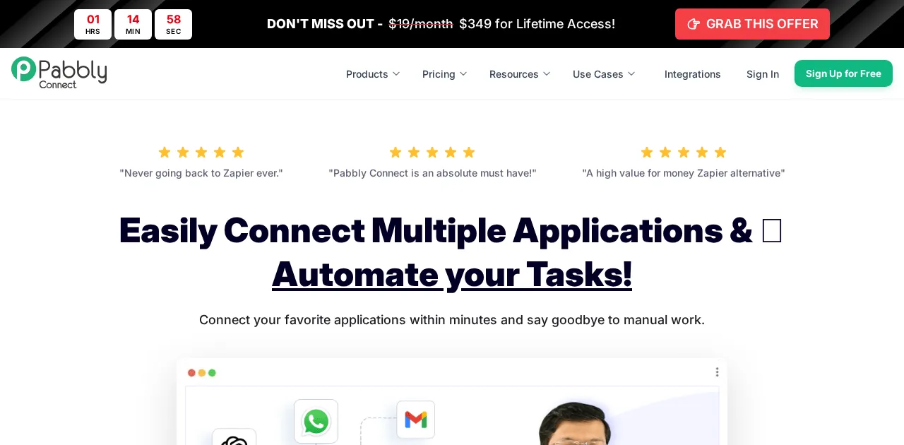 Pabbly Connect homepage