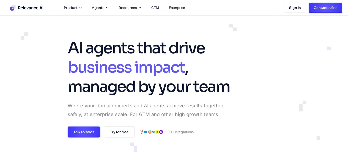 Relevance AI homepage