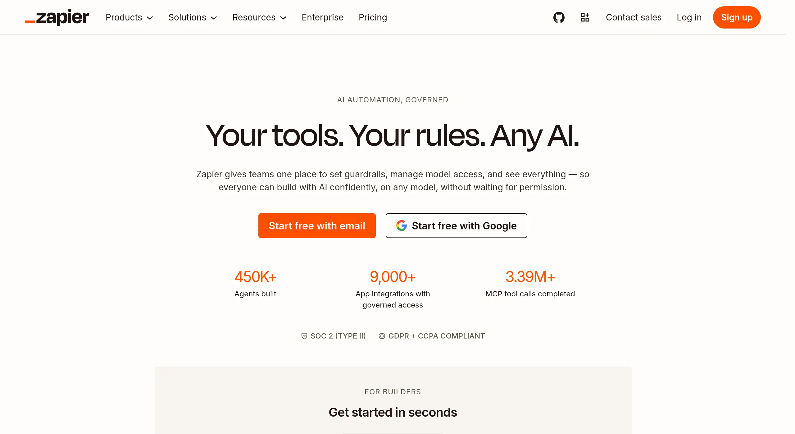 Zapier homepage